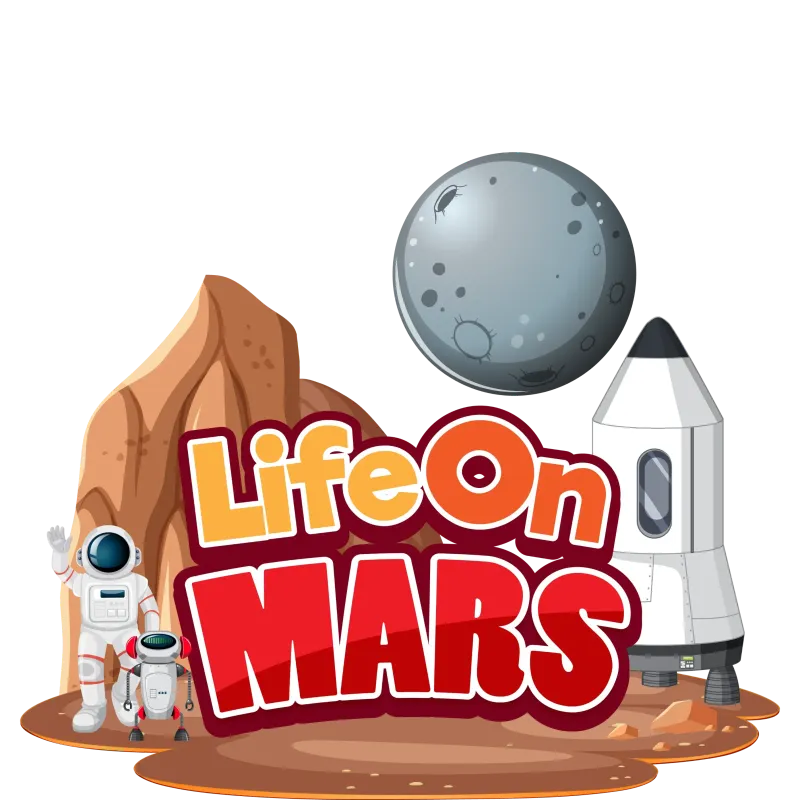 Mars and Astronaut
